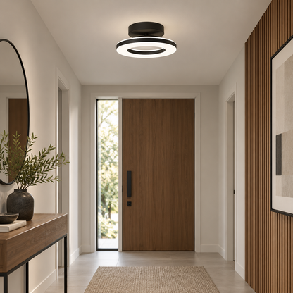 Modern Acrylic Round LED Ceiling Light – Compact Flush Mount for Hallway & Entryway, Black or Gold, Warm or Cool White