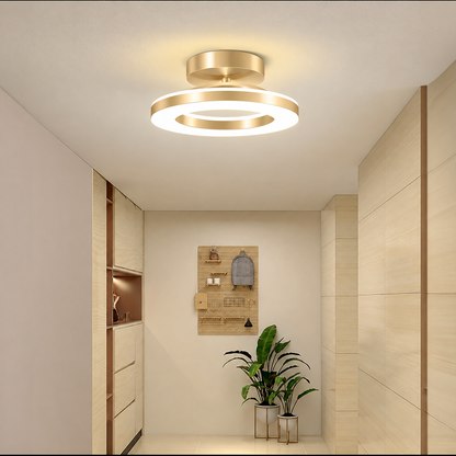 Modern Acrylic Round LED Ceiling Light – Compact Flush Mount for Hallway & Entryway, Black or Gold, Warm or Cool White