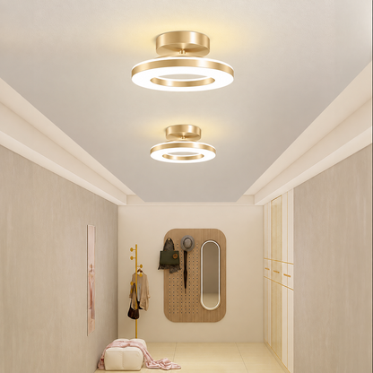Modern Acrylic Round LED Ceiling Light – Compact Flush Mount for Hallway & Entryway, Black or Gold, Warm or Cool White