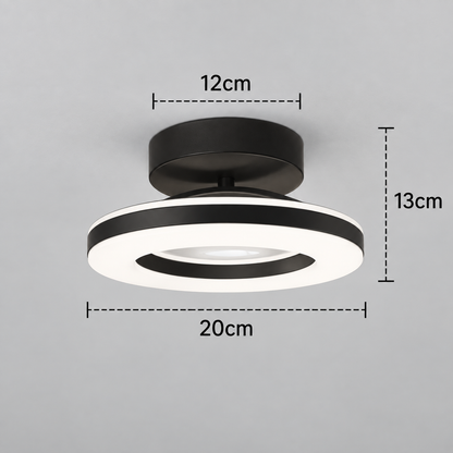 Modern Acrylic Round LED Ceiling Light – Compact Flush Mount for Hallway & Entryway, Black or Gold, Warm or Cool White