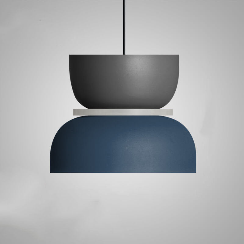 Nordic Colorful Macaron Pendant Light – Two-Tone Scandinavian Hanging Lamp, E26 Bulb, 3 Sizes for Dining, Kitchen & Kids Room