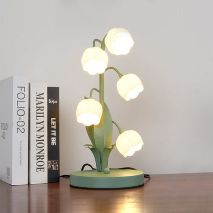 Bell Orchid Floral Table Lamp – Tulip-Shaped Orchid Shades with Warm LED Glow, 18 x 36 cm Decorative Accent Light
