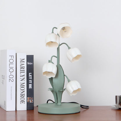 Bell Orchid Floral Table Lamp – Tulip-Shaped Orchid Shades with Warm LED Glow, 18 x 36 cm Decorative Accent Light