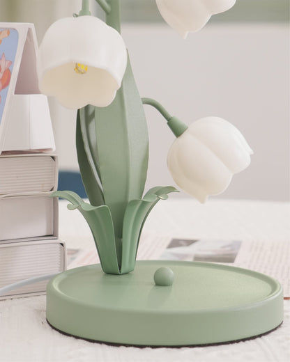 Bell Orchid Floral Table Lamp – Tulip-Shaped Orchid Shades with Warm LED Glow, 18 x 36 cm Decorative Accent Light