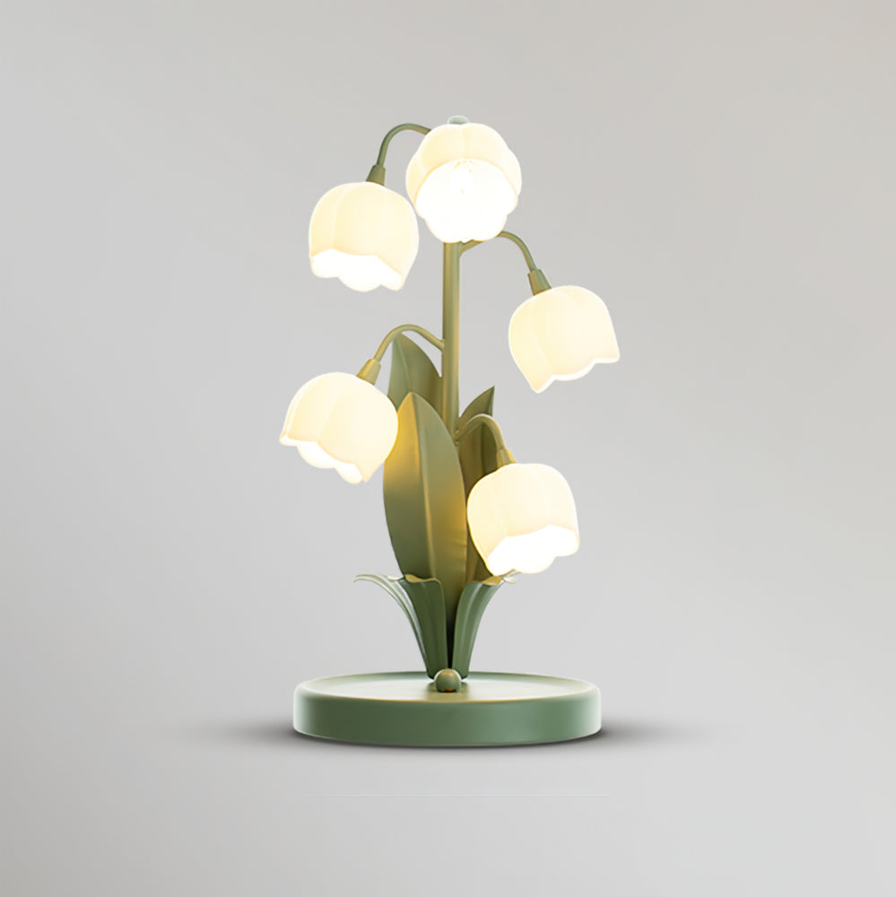 Bell Orchid Floral Table Lamp – Tulip-Shaped Orchid Shades with Warm LED Glow, 18 x 36 cm Decorative Accent Light