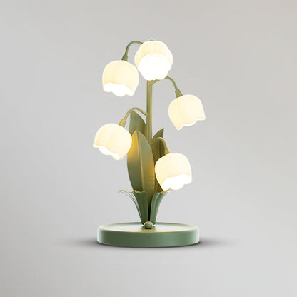 Bell Orchid Floral Table Lamp – Tulip-Shaped Orchid Shades with Warm LED Glow, 18 x 36 cm Decorative Accent Light