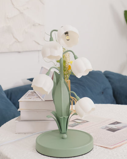 Bell Orchid Floral Table Lamp – Tulip-Shaped Orchid Shades with Warm LED Glow, 18 x 36 cm Decorative Accent Light