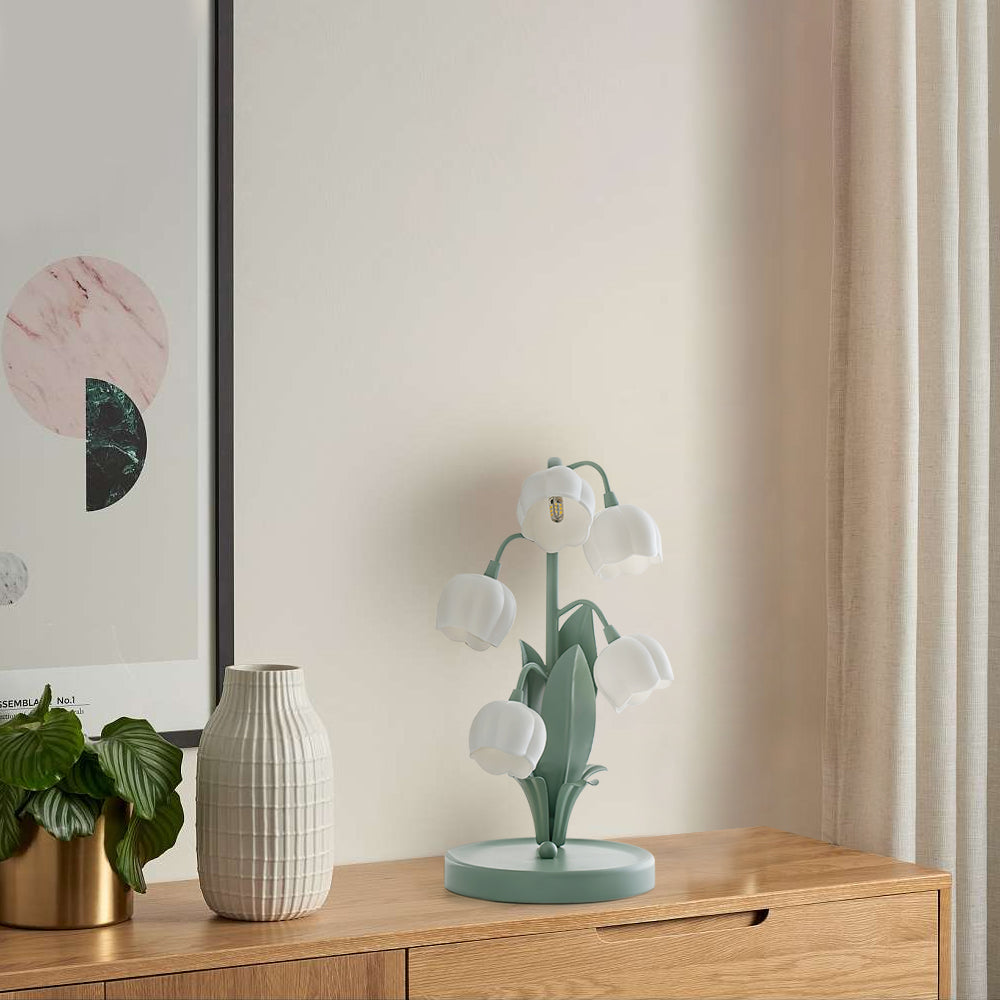 Bell Orchid Floral Table Lamp – Tulip-Shaped Orchid Shades with Warm LED Glow, 18 x 36 cm Decorative Accent Light