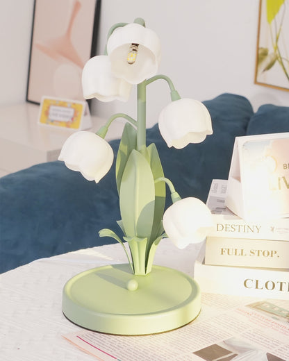 Bell Orchid Floral Table Lamp – Tulip-Shaped Orchid Shades with Warm LED Glow, 18 x 36 cm Decorative Accent Light