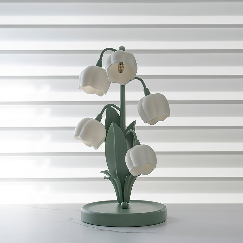 Bell Orchid Floral Table Lamp – Tulip-Shaped Orchid Shades with Warm LED Glow, 18 x 36 cm Decorative Accent Light