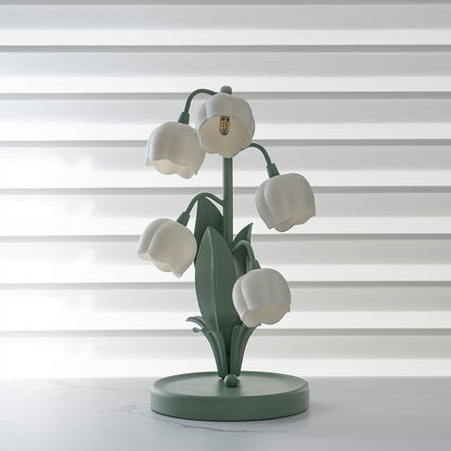 Bell Orchid Floral Table Lamp – Tulip-Shaped Orchid Shades with Warm LED Glow, 18 x 36 cm Decorative Accent Light