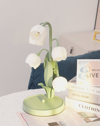 Bell Orchid Floral Table Lamp – Tulip-Shaped Orchid Shades with Warm LED Glow, 18 x 36 cm Decorative Accent Light