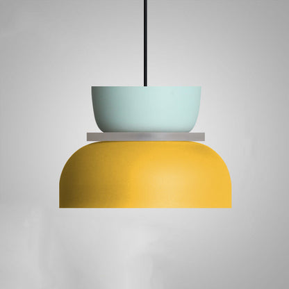 Nordic Colorful Macaron Pendant Light – Two-Tone Scandinavian Hanging Lamp, E26 Bulb, 3 Sizes for Dining, Kitchen & Kids Room