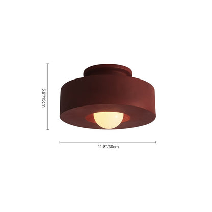 CeraCyl Nordic Cylinder Ceiling Light – Modern Geometric Matte Downlight in Green, Red or Black, 30 x 15 cm