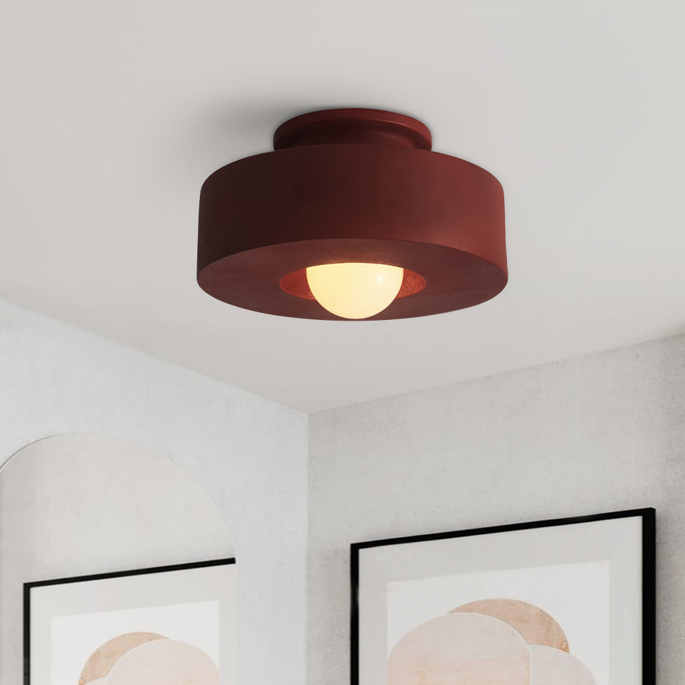 CeraCyl Nordic Cylinder Ceiling Light – Modern Geometric Matte Downlight in Green, Red or Black, 30 x 15 cm