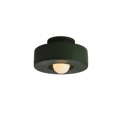 CeraCyl Nordic Cylinder Ceiling Light – Modern Geometric Matte Downlight in Green, Red or Black, 30 x 15 cm