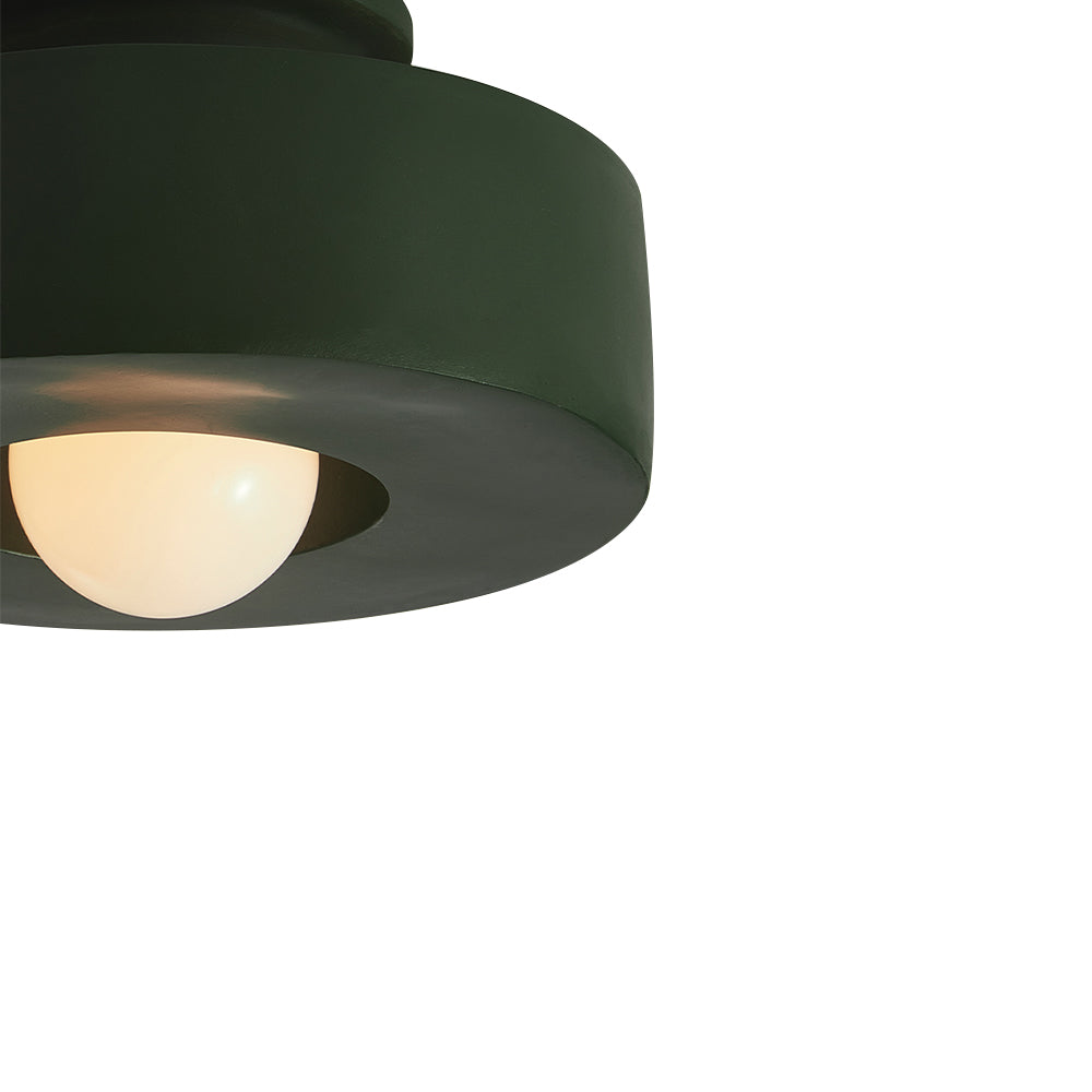 CeraCyl Nordic Cylinder Ceiling Light – Modern Geometric Matte Downlight in Green, Red or Black, 30 x 15 cm