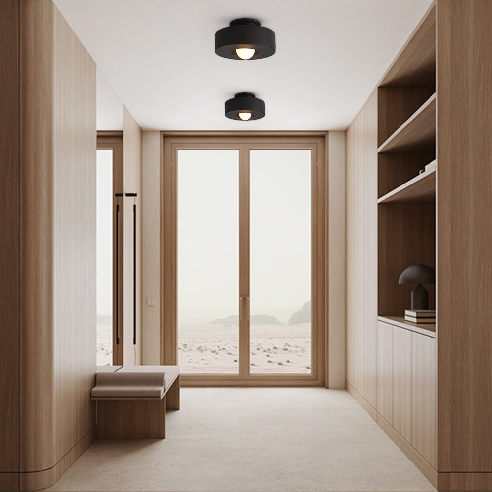 CeraCyl Nordic Cylinder Ceiling Light – Modern Geometric Matte Downlight in Green, Red or Black, 30 x 15 cm