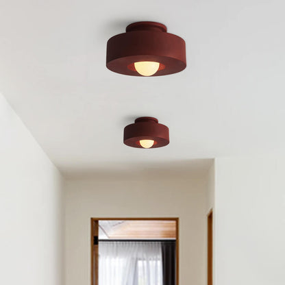 CeraCyl Nordic Cylinder Ceiling Light – Modern Geometric Matte Downlight in Green, Red or Black, 30 x 15 cm