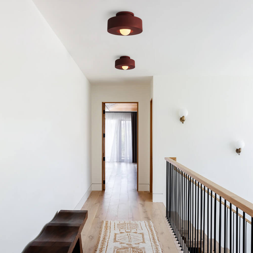 CeraCyl Nordic Cylinder Ceiling Light – Modern Geometric Matte Downlight in Green, Red or Black, 30 x 15 cm