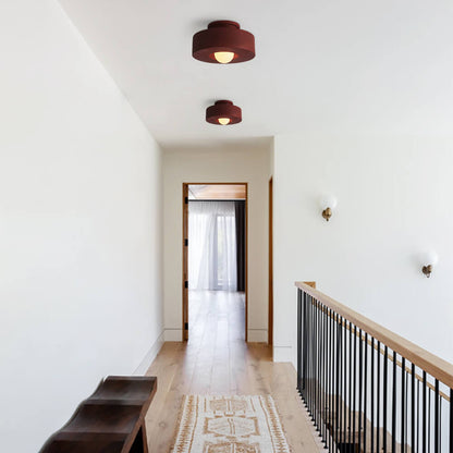 CeraCyl Nordic Cylinder Ceiling Light – Modern Geometric Matte Downlight in Green, Red or Black, 30 x 15 cm