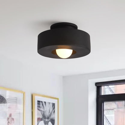 CeraCyl Nordic Cylinder Ceiling Light – Modern Geometric Matte Downlight in Green, Red or Black, 30 x 15 cm