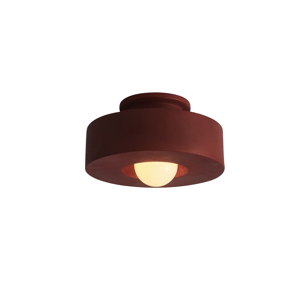 CeraCyl Nordic Cylinder Ceiling Light – Modern Geometric Matte Downlight in Green, Red or Black, 30 x 15 cm