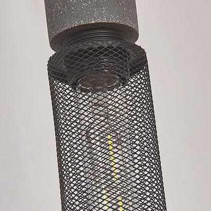 Urban Concrete Industrial Pendant Light – Cement & Perforated Metal LED Hanging Lamp for Kitchen Island, Dining & Bar