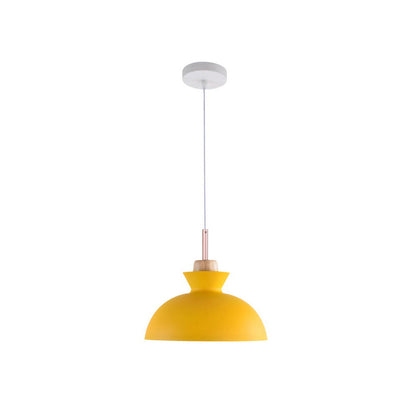 Modern Scandinavian Metal Dome Pendant Light – Adjustable 200 cm Cord Hanging Lamp in 9 Colors for Kitchen Island & Bar