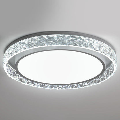 Crystal Halo LED Ceiling Light – Dimmable Remote-Controlled Flush Mount, 3-Color Modern Chandelier for Bedroom & Living Room