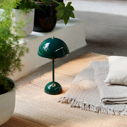 Mushroom Pod Rechargeable LED Table Lamp – Cordless Touch-Control Night Light in 8 Colors for Bedroom, Dining & Cafe