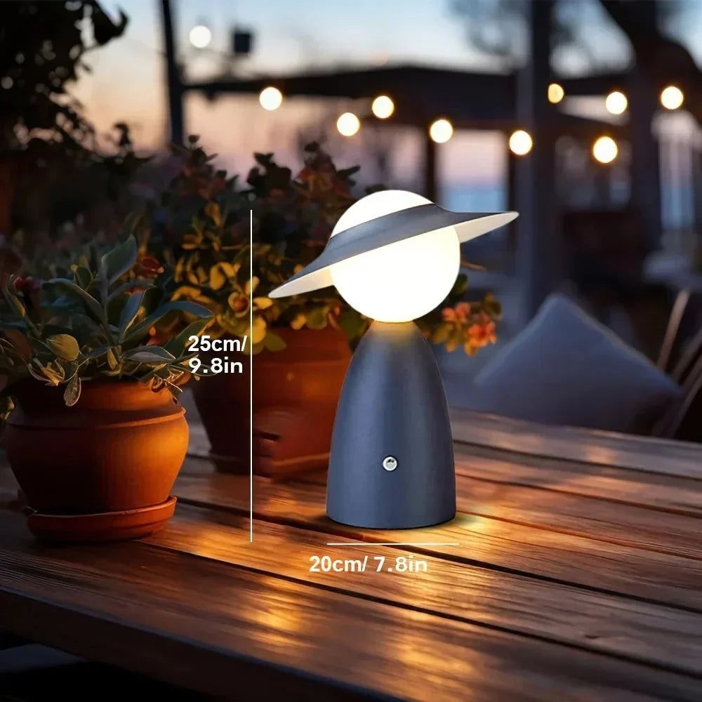 TouchBright Rechargeable Table Lamp with Wireless Phone Charger – Touch-Dimmable LED Bedside Lamp in Blue or Red