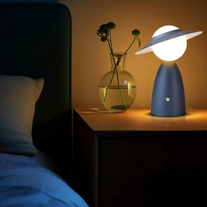 TouchBright Rechargeable Table Lamp with Wireless Phone Charger – Touch-Dimmable LED Bedside Lamp in Blue or Red