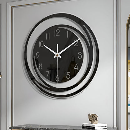 Sorana Modern Black Acrylic Wall Clock – Silent Layered 3D Scandinavian Clock, Minimalist Decor for Living Room & Office