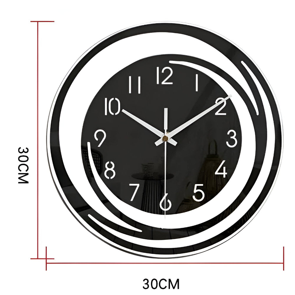 Sorana Modern Black Acrylic Wall Clock – Silent Layered 3D Scandinavian Clock, Minimalist Decor for Living Room & Office