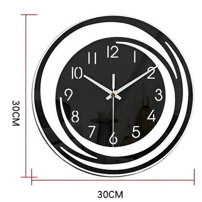 Sorana Modern Black Acrylic Wall Clock – Silent Layered 3D Scandinavian Clock, Minimalist Decor for Living Room & Office