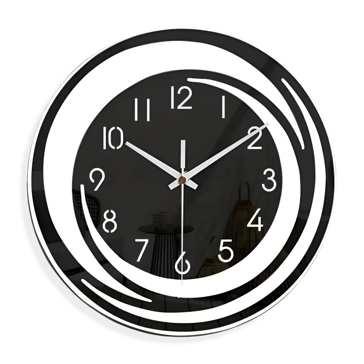 Sorana Modern Black Acrylic Wall Clock – Silent Layered 3D Scandinavian Clock, Minimalist Decor for Living Room & Office