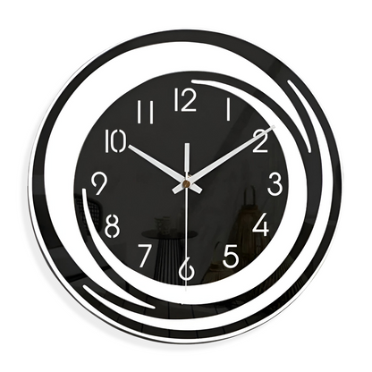 Sorana Modern Black Acrylic Wall Clock – Silent Layered 3D Scandinavian Clock, Minimalist Decor for Living Room & Office
