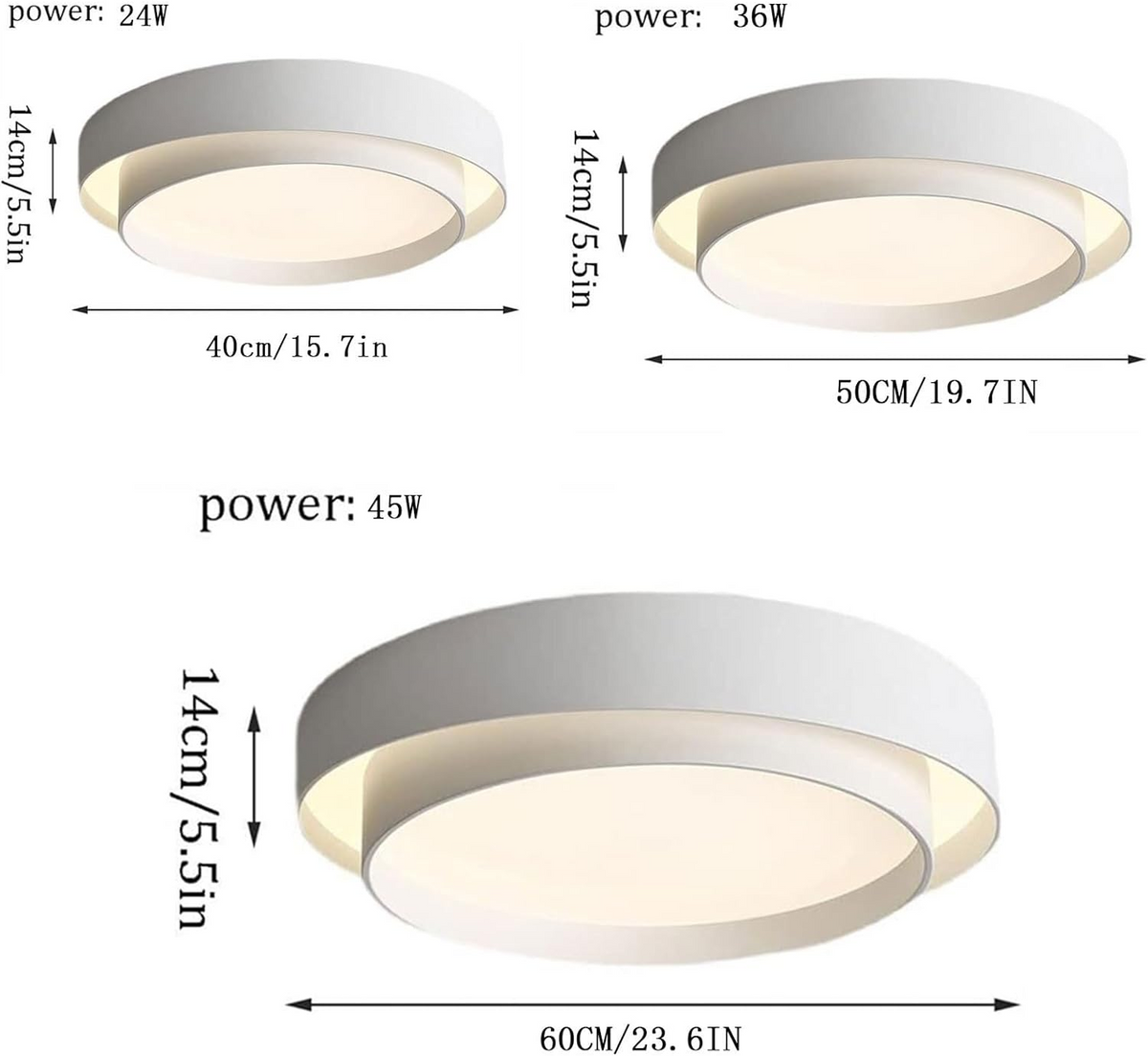 Modern Nordic Round LED Ceiling Light – Minimalist Flush Mount Fixture in Black or White, 40 to 60 cm for Living Room & Bedroom