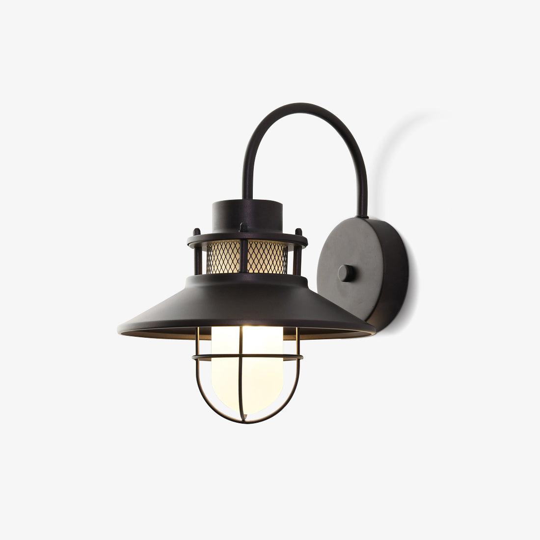Felix Industrial Outdoor Wall Lamp – Caged IP44 Weather-Resistant Porch Light for Veranda, Patio, Balcony & Entryway