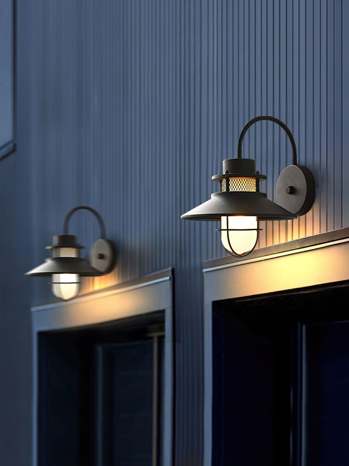 Felix Industrial Outdoor Wall Lamp – Caged IP44 Weather-Resistant Porch Light for Veranda, Patio, Balcony & Entryway