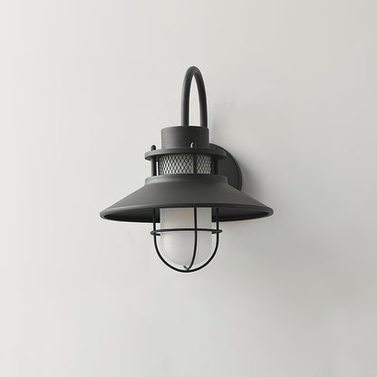 Felix Industrial Outdoor Wall Lamp – Caged IP44 Weather-Resistant Porch Light for Veranda, Patio, Balcony & Entryway