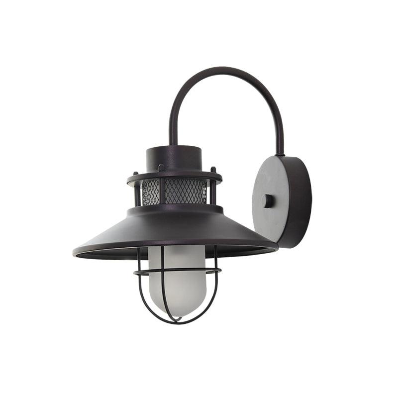 Felix Industrial Outdoor Wall Lamp – Caged IP44 Weather-Resistant Porch Light for Veranda, Patio, Balcony & Entryway