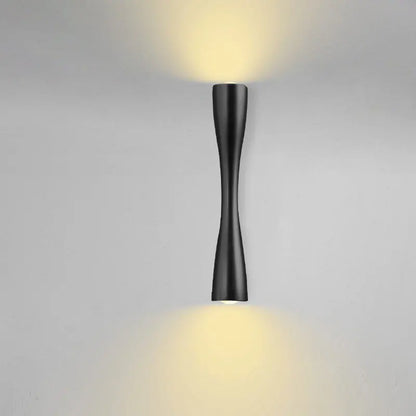 Modern Hourglass Up & Down LED Wall Light – Waterproof Aluminum Indoor Outdoor Wall Sconce in Gold, Black or White