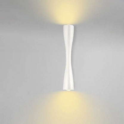 Modern Hourglass Up & Down LED Wall Light – Waterproof Aluminum Indoor Outdoor Wall Sconce in Gold, Black or White