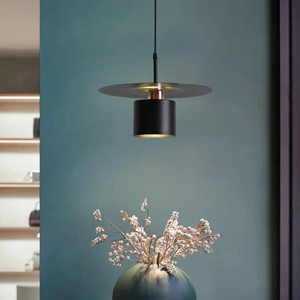 JET Modern Minimalist Pendant Light – Cylinder & Floating Disc Matte Metal Hanging Lamp for Kitchen Island, Dining & Bedroom