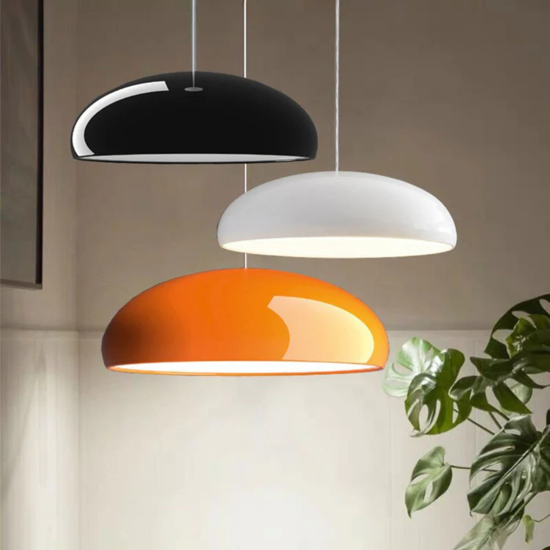 Horus Modern Aluminum LED Pendant Light – Italian-Inspired Curved Dome Hanging Lamp, 35 to 60 cm for Dining & Living Room