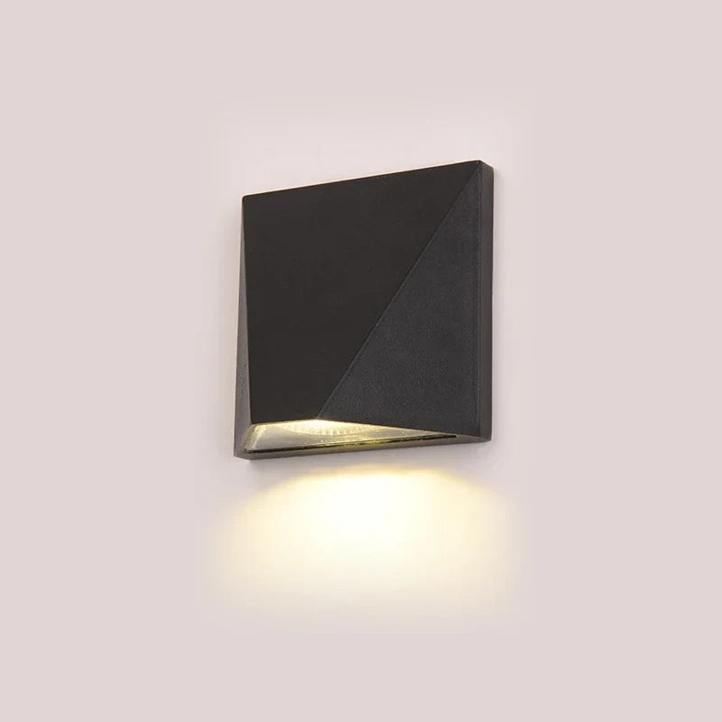 Modern Black 5W LED Outdoor Wall Light – IP65 Waterproof Aluminum Geometric Sconce, Warm or Cool White, Indoor & Outdoor