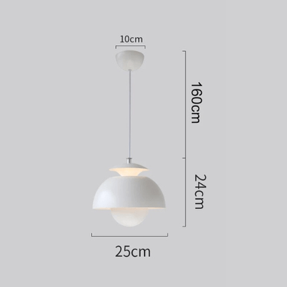 Scandinavian Flower Bud LED Pendant Light – Modern Nordic Hanging Lamp in Black, White, Green or Orange for Kitchen & Dining