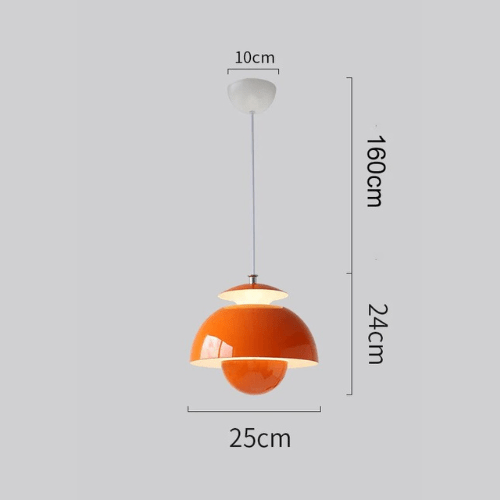 Scandinavian Flower Bud LED Pendant Light – Modern Nordic Hanging Lamp in Black, White, Green or Orange for Kitchen & Dining